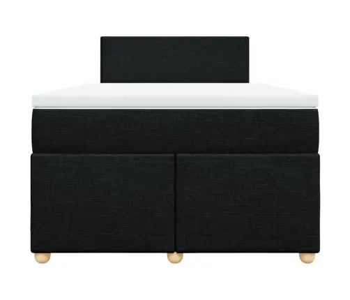 Lova Su Spyruoklėmis Ir Čiužiniu, Juoda, 120X190cm Audinys