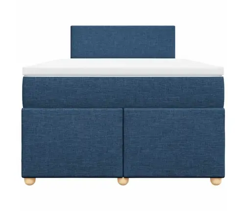 Lova Su Spyruoklėmis Ir Čiužiniu, Mėlyna, 120X190cm Audinys