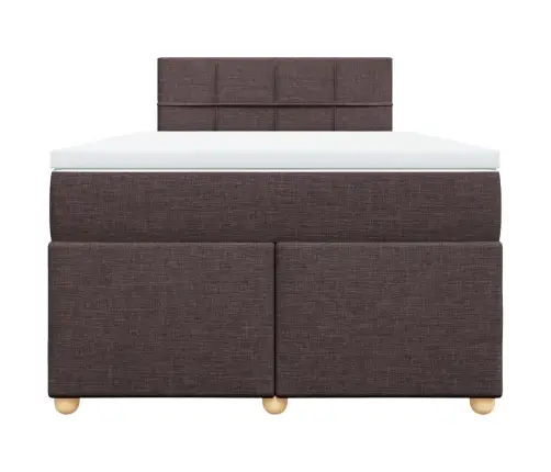 Atsperu Gulta Ar Matraci, Tumši Brūns Audums, 120X190 Cm Vidaxl