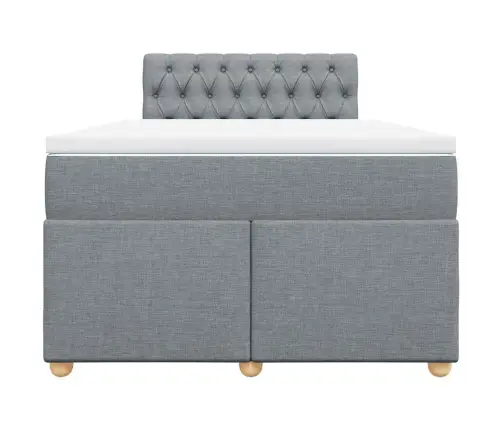 Atsperu Gulta Ar Matraci, Gaiši Pelēka Audums, 120X190 Cm Vidaxl