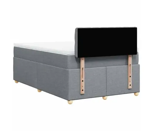 Atsperu Gulta Ar Matraci, Gaiši Pelēka Audums, 120X190 Cm Vidaxl