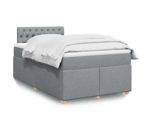 Atsperu Gulta Ar Matraci, Gaiši Pelēka Audums, 120X190 Cm Vidaxl