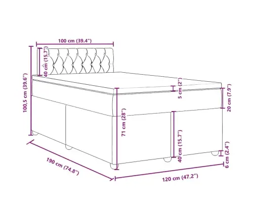 Kontinentaalvoodi Madratsiga, Sinine, 120 X 190 cm Kangas