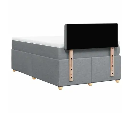 Atsperu Gulta Ar Matraci, Gaiši Pelēka Audums, 120X190 Cm Vidaxl