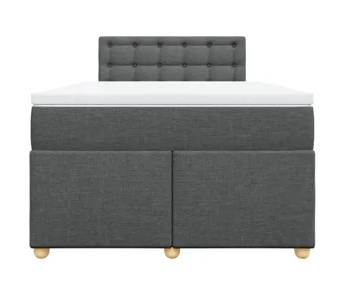 Atsperu Gulta Ar Matraci, Tumši Pelēka Audums, 120X190 Cm Vidaxl