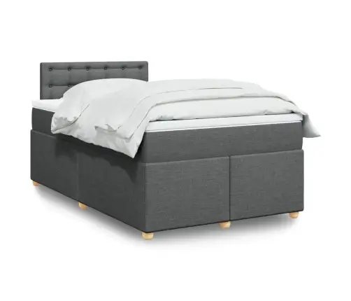 Atsperu Gulta Ar Matraci, Tumši Pelēka Audums, 120X190 Cm Vidaxl