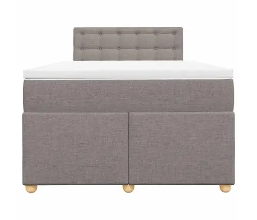 Atsperu Gulta Ar Matraci, Pelēkbrūns Audums, 120X190 Cm Vidaxl