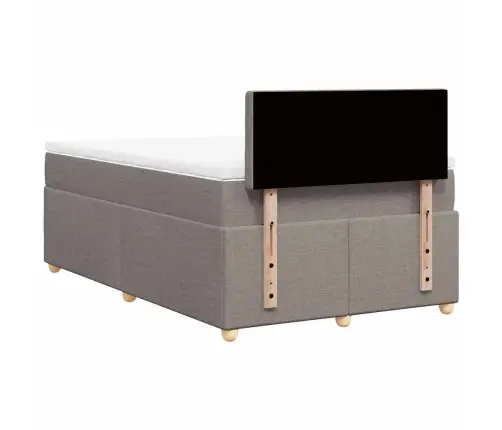 Atsperu Gulta Ar Matraci, Pelēkbrūns Audums, 120X190 Cm Vidaxl