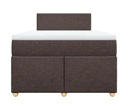 Atsperu Gultas Rāmis Ar Matraci, Tumši Brūna, 120X200Cm, Audums Vidaxl