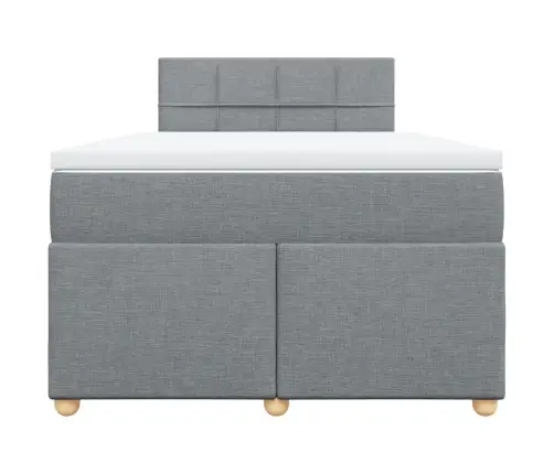 Atsperu Gulta Ar Matraci, Gaiši Pelēka Audums, 120X200Cm Vidaxl