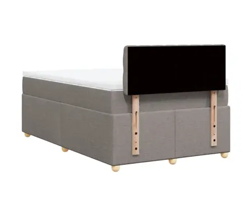 Atsperu Gultas Rāmis Ar Matraci, Pelēkbrūns, 120X200 Cm, Audums Vidaxl