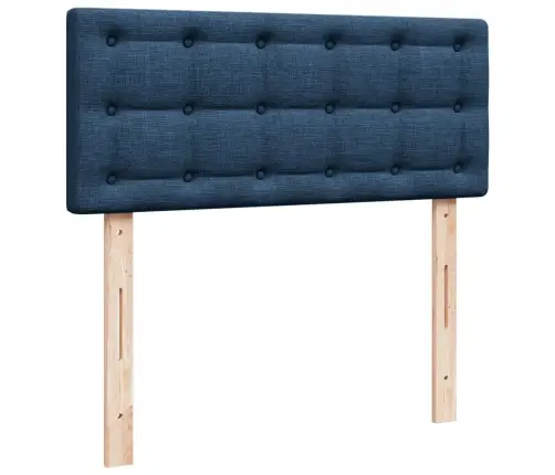 Atsperu Gultas Rāmis Ar Matraci, Zils, 120X200 Cm, Audums Vidaxl