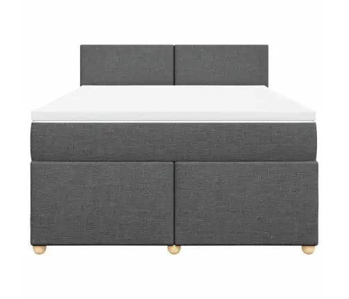 Atsperu Gulta Ar Matraci, Tumši Pelēka Audums, 140X190 Cm Vidaxl