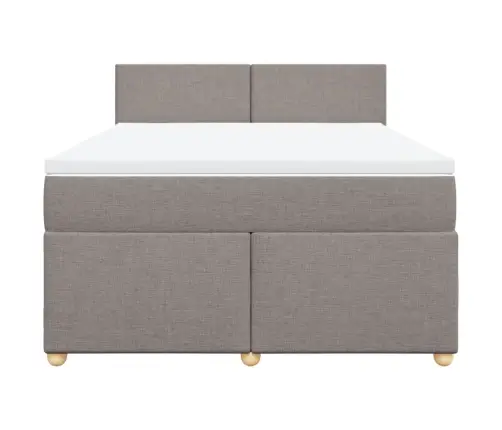 Lova Su Spyruoklėmis Ir Čiužiniu, Taupe, 140X190 cm Audinys