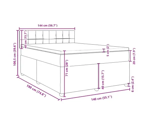 Lova Su Spyruoklėmis Ir Čiužiniu, Tamsiai Pilka, 140X200 Cm