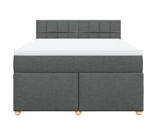 Lova Su Spyruoklėmis Ir Čiužiniu, Tamsiai Pilka, 140X200 Cm