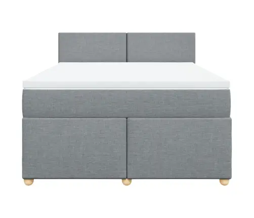 Atsperu Gulta Ar Matraci, Gaiši Pelēka Audums, 160X200 Cm Vidaxl