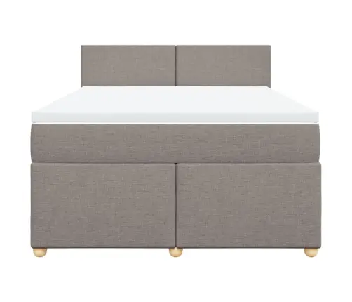 Lova Su Spyruoklėmis Ir Čiužiniu, Taupe, 160X200 cm Audinys