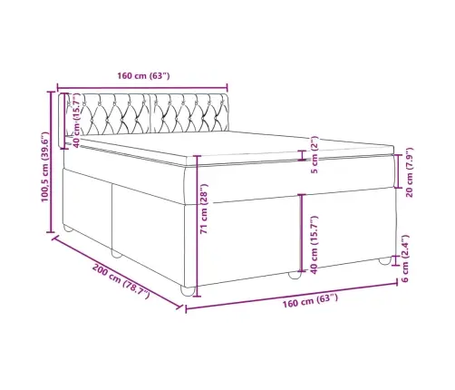 Lova Su Spyruoklėmis/Čiužiniu,Tamsiai Pilka, 160X200cm Audinys