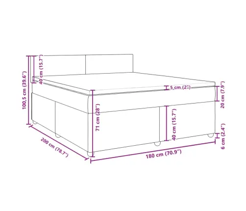 Atsperu Gulta Ar Matraci, Tumši Brūns, 180X200 Cm, Audums Vidaxl