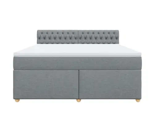 Lova Su Spyruoklėmis Ir Čiužiniu, Pilka, 180X200cm Audinys