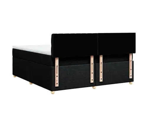 Lova Su Spyruoklėmis Ir Čiužiniu, Juoda, 180X200 cm Audinys