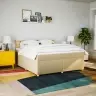 Atsperu Gulta Ar Matraci, Krēmkrāsas, 180X200 Cm, Audums Vidaxl