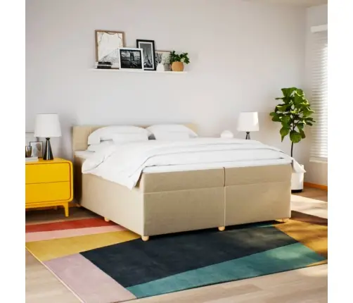 Kontinentaalvoodi Madratsiga, Kreemjas, 200X200 cm Kangas