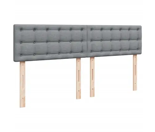 Atsperu Gulta Ar Matraci, Gaiši Pelēka Audums, 200X200Cm Vidaxl