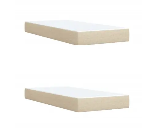 Lova Su Spyruoklėmis Ir Čiužiniu, Kreminė, 200X200 cm Audinys