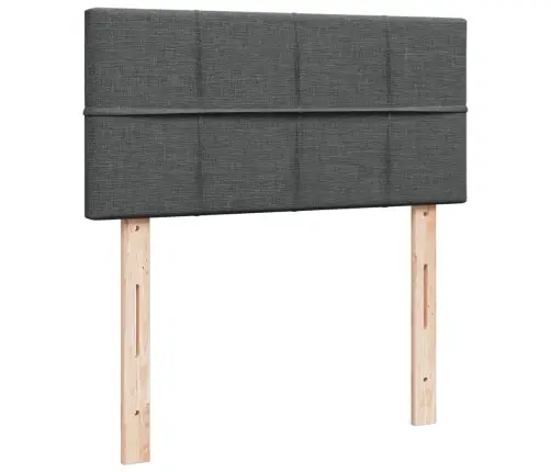 Atsperu Gulta Ar Matraci, Tumši Pelēka, Audums, Vienvietīga Vidaxl