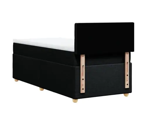 Atsperu Gulta Ar Matraci, Melna, Audums, Vienvietīga Vidaxl