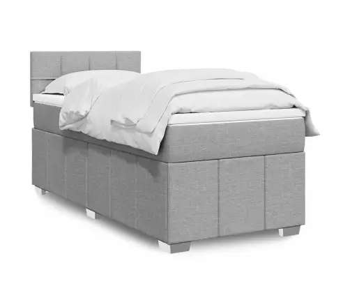 Kontinentaalvoodi Madratsiga, Helehall, 80X200 cm Kangas