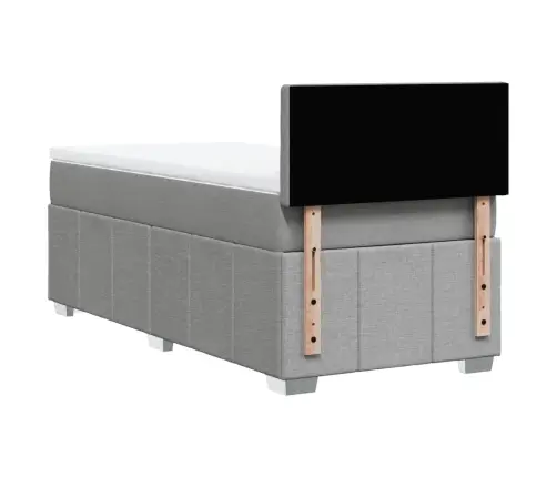 Atsperu Gultas Rāmis Ar Matraci, Gaiši Pelēka Audums, 80X200 Cm Vidaxl