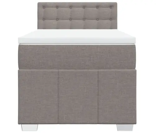 Lova Su Spyruoklėmis Ir Čiužiniu, Taupe, 80X200 cm Audinys