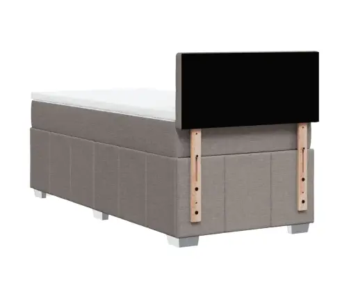 Lova Su Spyruoklėmis Ir Čiužiniu, Taupe, 80X200 cm Audinys