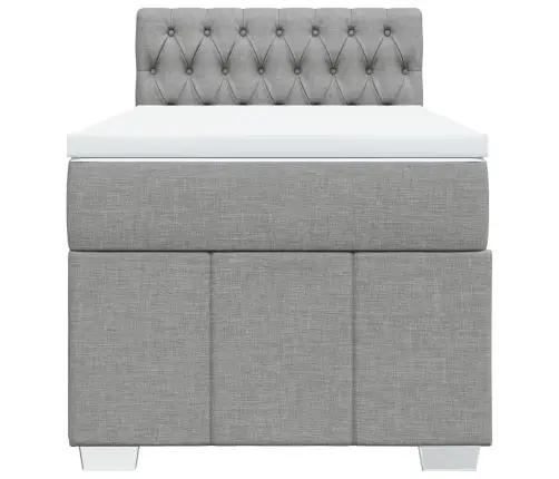 Atsperu Gulta Ar Matraci, Gaiši Pelēka, 90X190 Cm, Audums Vidaxl