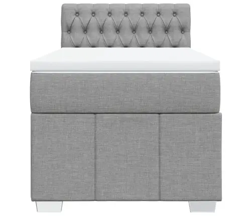 Atsperu Gulta Ar Matraci, Gaiši Pelēka, 90X200 Cm, Audums Vidaxl