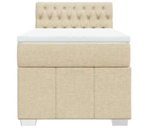 Atsperu Gultas Rāmis Ar Matraci, Krēmkrāsas, 90X200 Cm, Audums Vidaxl Atsperu Gultas Rāmis Ar Matraci, Krēmkrāsas, 90X200 Cm, Audums Vidaxl