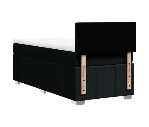 Lova Su Spyruoklėmis Ir Čiužiniu, Juoda, 90X200 cm Audinys