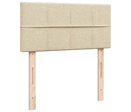 Atsperu Gultas Rāmis Ar Matraci, Krēmkrāsas, 100X200 Cm, Audums Vidaxl