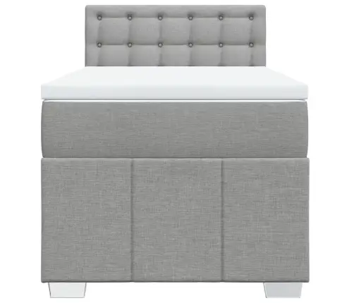 Atsperu Gultas Rāmis Ar Matraci, Gaiši Pelēka Audums, 100X200Cm Vidaxl