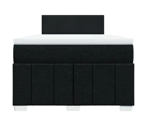 Atsperu Gulta Ar Matraci, Melns Audums, 120X190 Cm Vidaxl