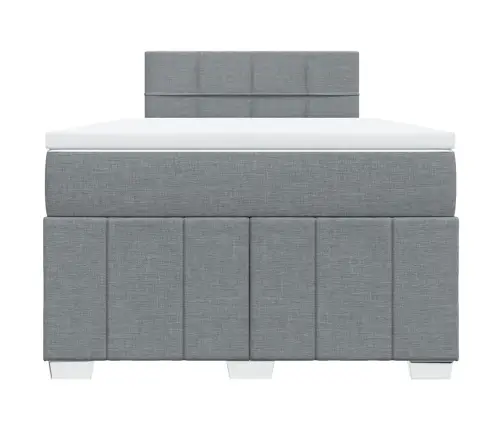 Atsperu Gulta Ar Matraci, Gaiši Pelēka Audums, 120X190 Cm Vidaxl