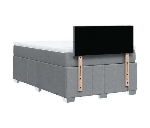 Atsperu Gulta Ar Matraci, Gaiši Pelēka Audums, 120X190 Cm Vidaxl