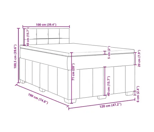 Kontinentaalvoodi Madratsi, Must, 120X190 cm Kangas