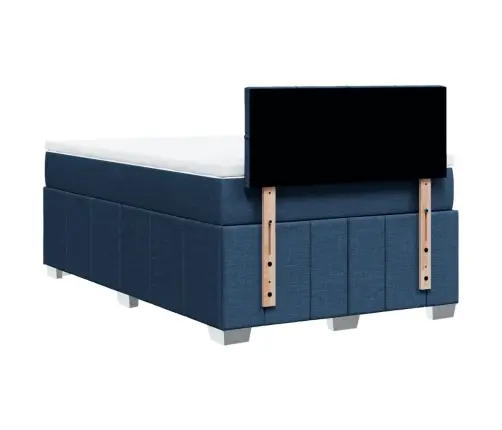 Atsperu Gulta Ar Matraci, Zils Audums, 120X190 Cm Vidaxl