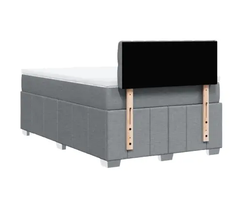 Atsperu Gulta Ar Matraci, Gaiši Pelēka Audums, 120X190 Cm Vidaxl