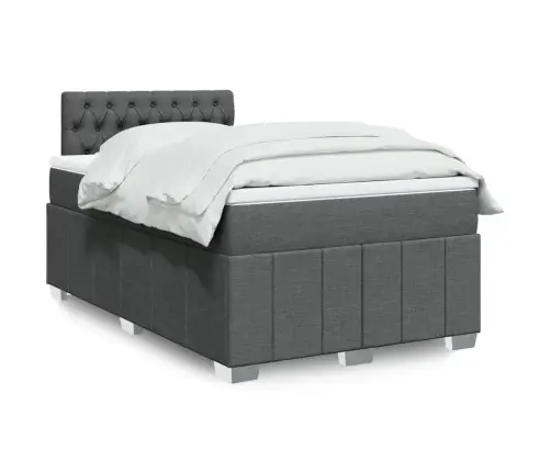 Lova Su Spyruoklėmis Ir Čiužiniu, Pilka, 120X190cm Audinys