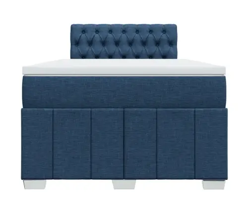 Atsperu Gulta Ar Matraci, Zils Audums, 120X190 Cm Vidaxl